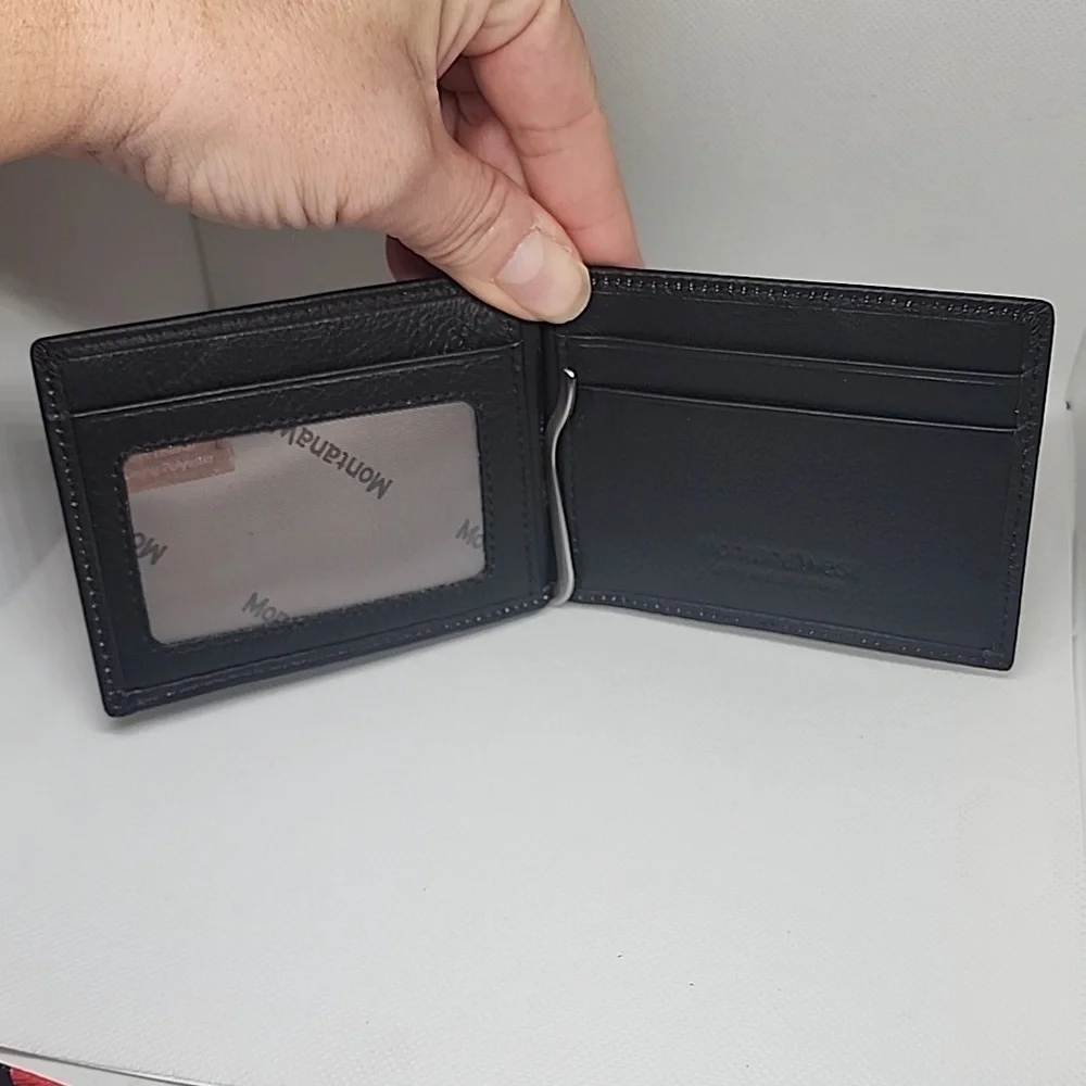 NWT!! Montana West Slim Bifold Wallet with Money Clip MWs06-W001BK